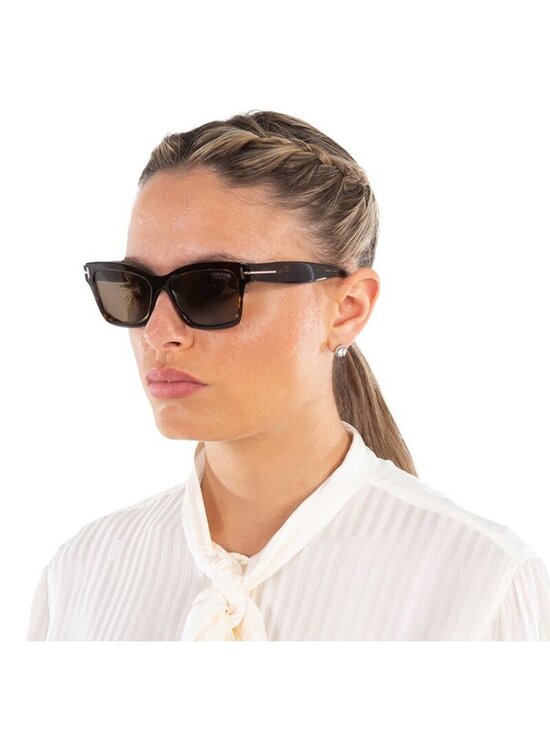 Tom Ford Mikel FT1085 52H Sunglasses Havana Rectangle Frame, Polarized Lenses